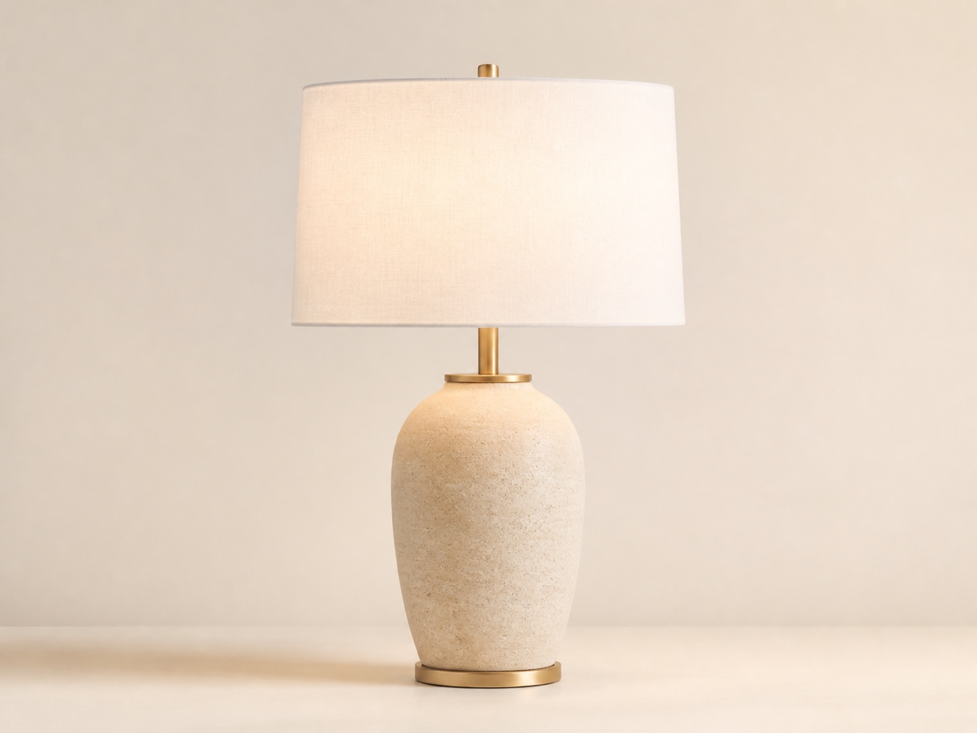 Table lamp on a light cream background