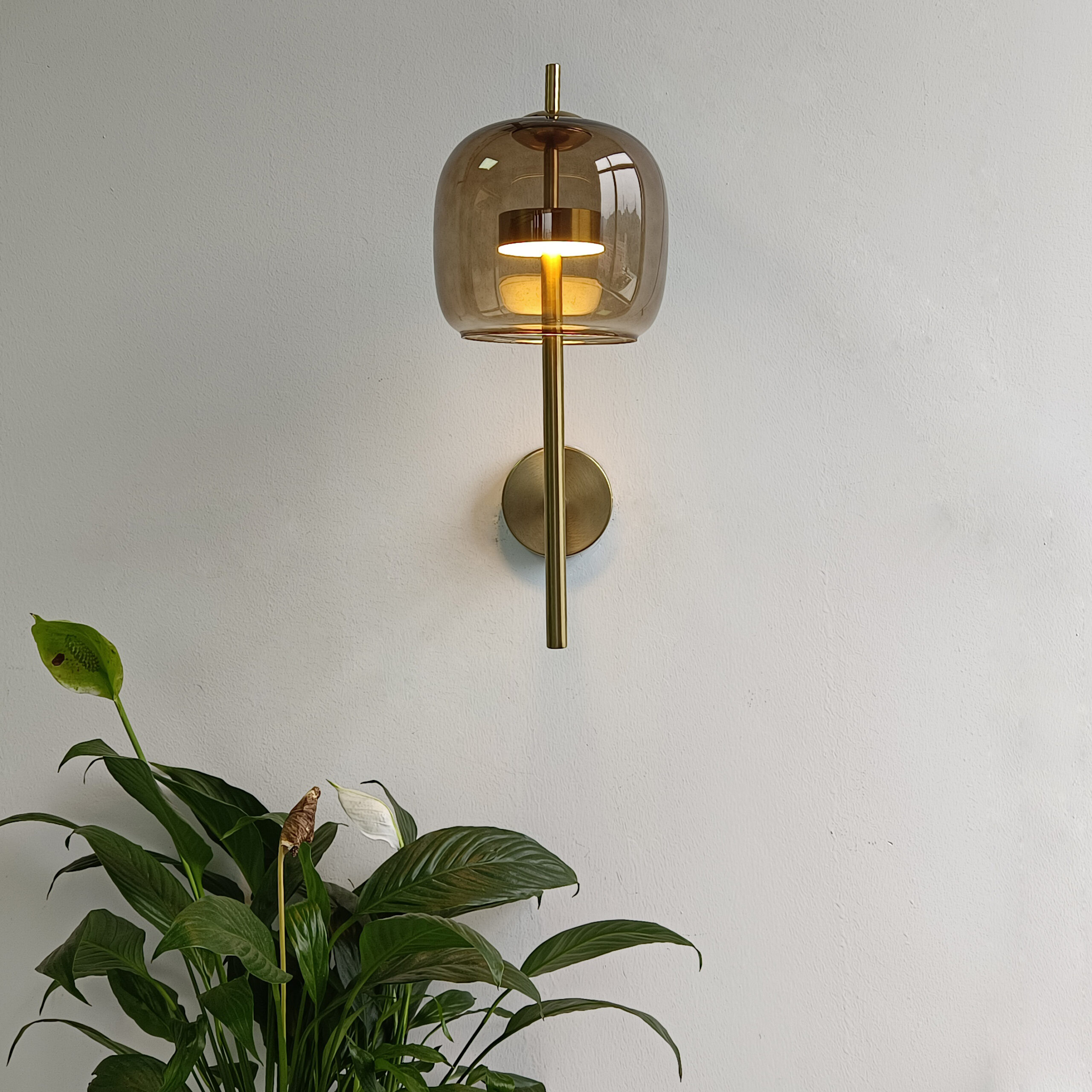 Amber Shade Wall Light
